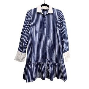J.Crew Striped Shirt cotton Dress Size 6 Preppy Coastal Classic clean girl